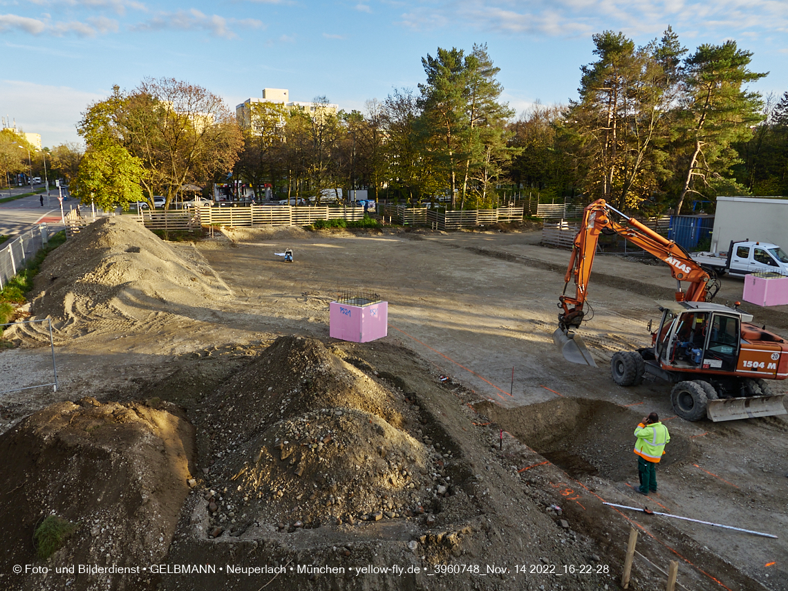 14.11.2022 - Baustelle an der Quiddestraße Haus für Kinder in Neuperlach